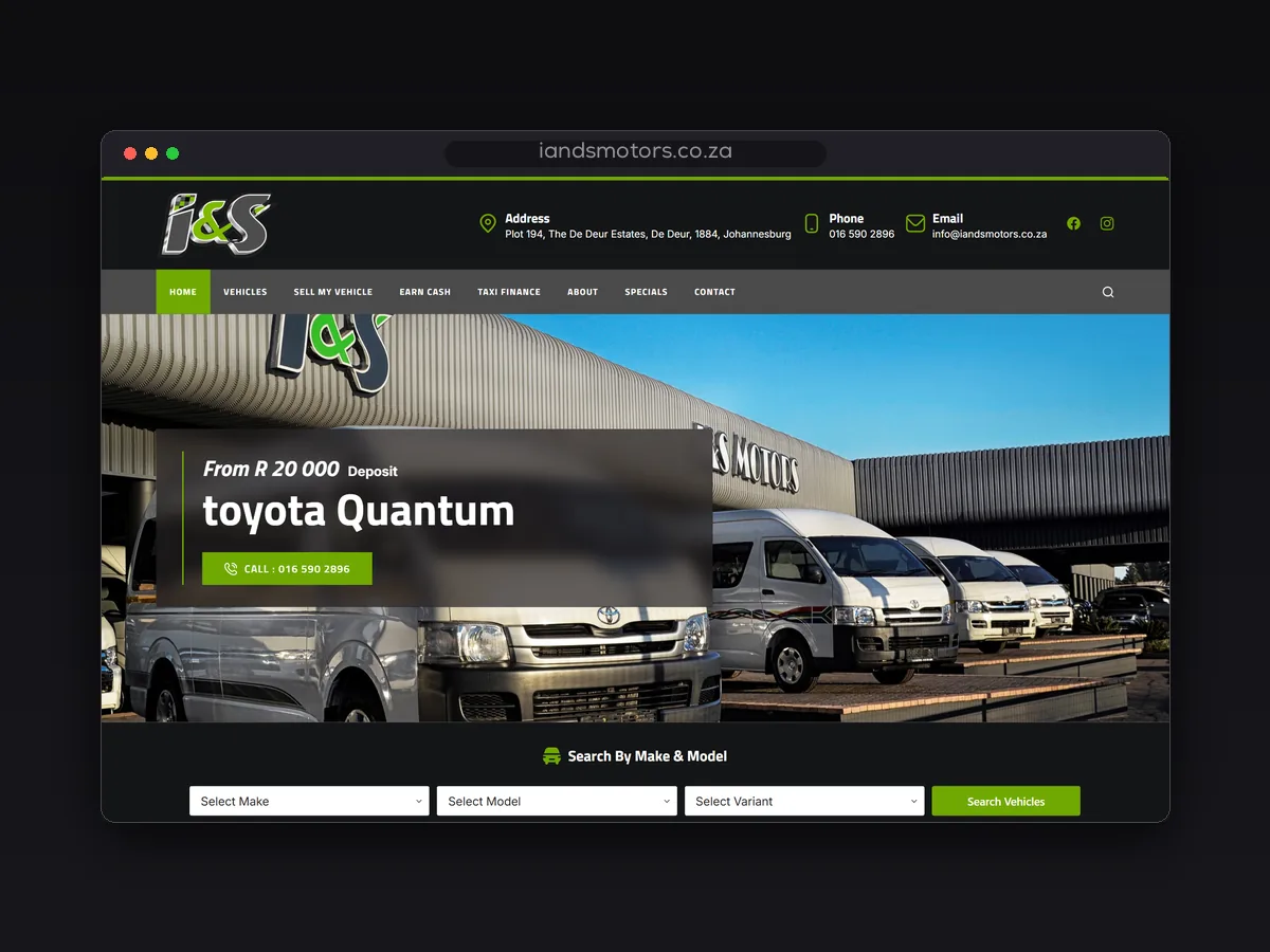 I&S Motors website by Lemon Media