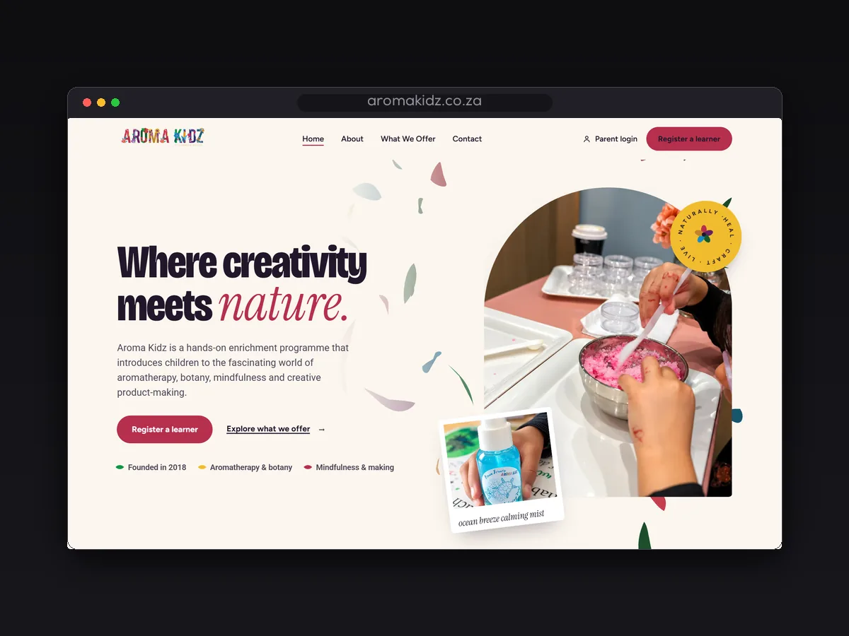Aroma Kidz website by Lemon Media