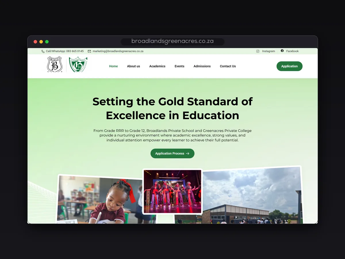Broadlands Greenacres website by Lemon Media