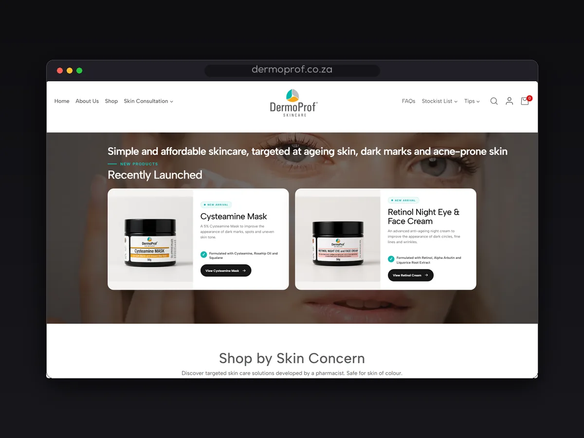 DermoProf website by Lemon Media