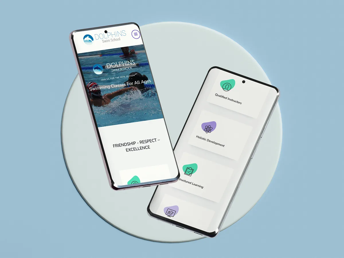 Dolphins Swim School website by Lemon Media