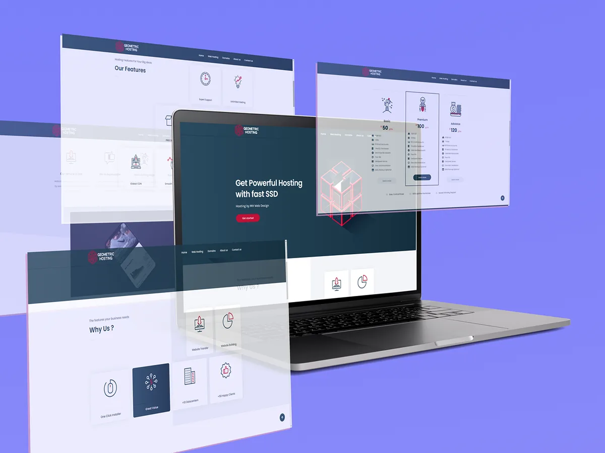 Geometric Hosting website by Lemon Media