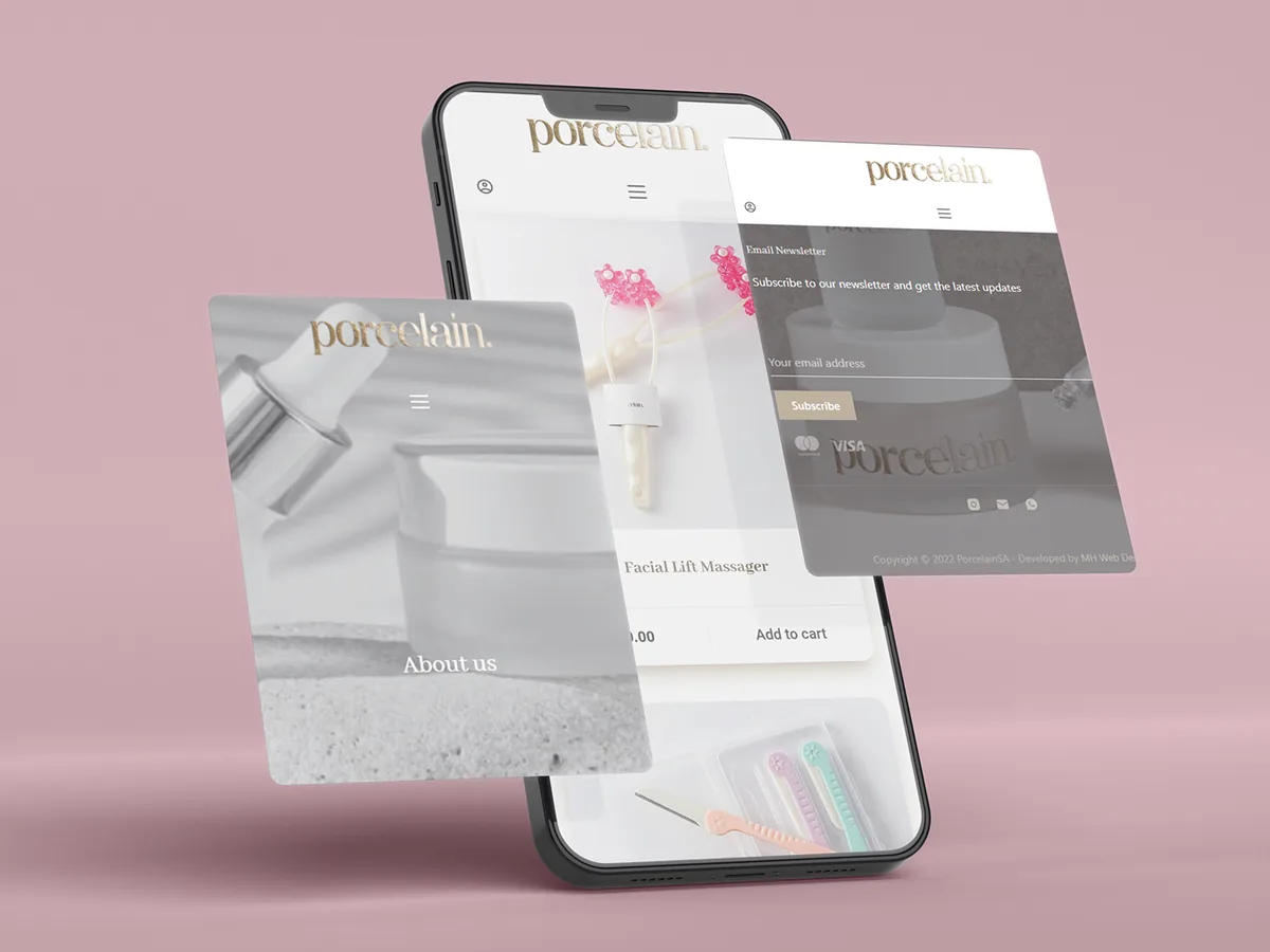 Porcelain SA website by Lemon Media
