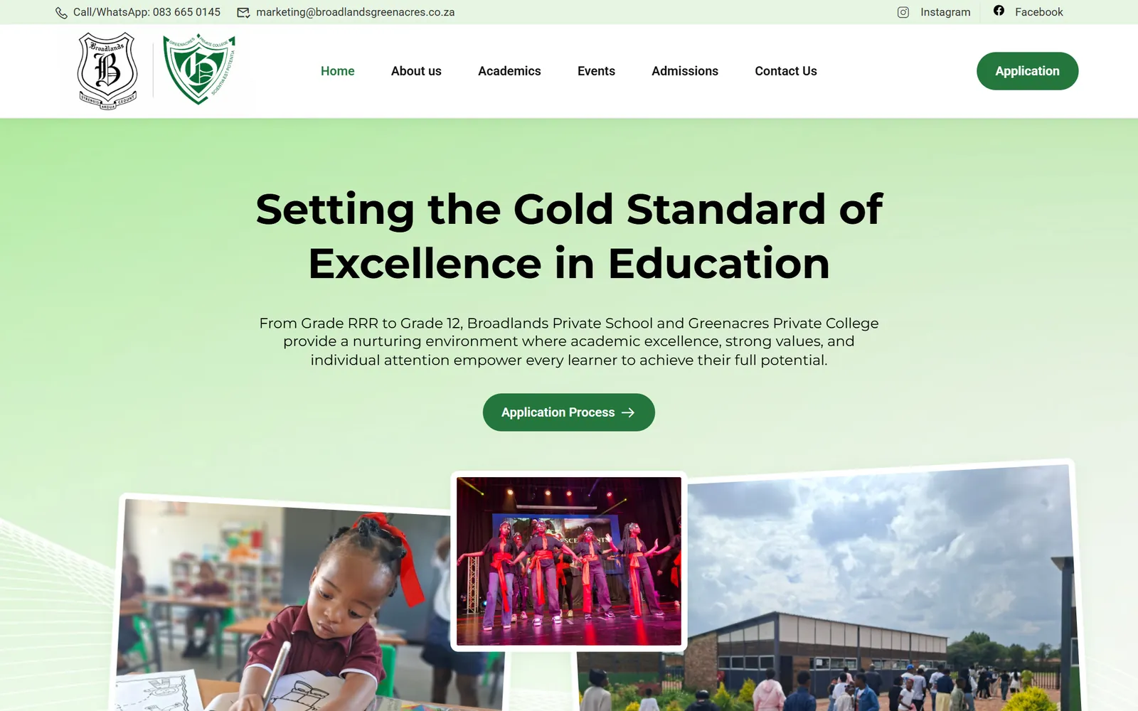 Broadlands Greenacres school website home page